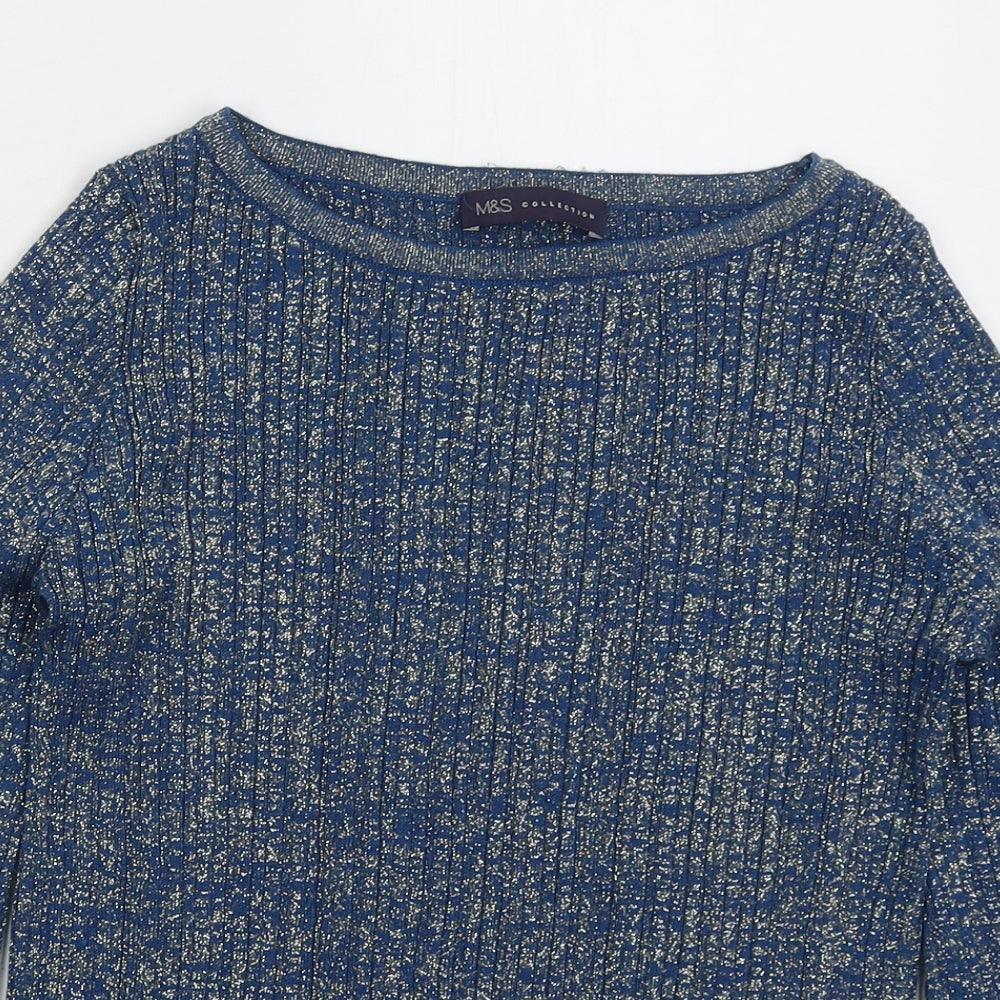 Womens UK Size S Marks and Spencer Blue Pullover Jumper