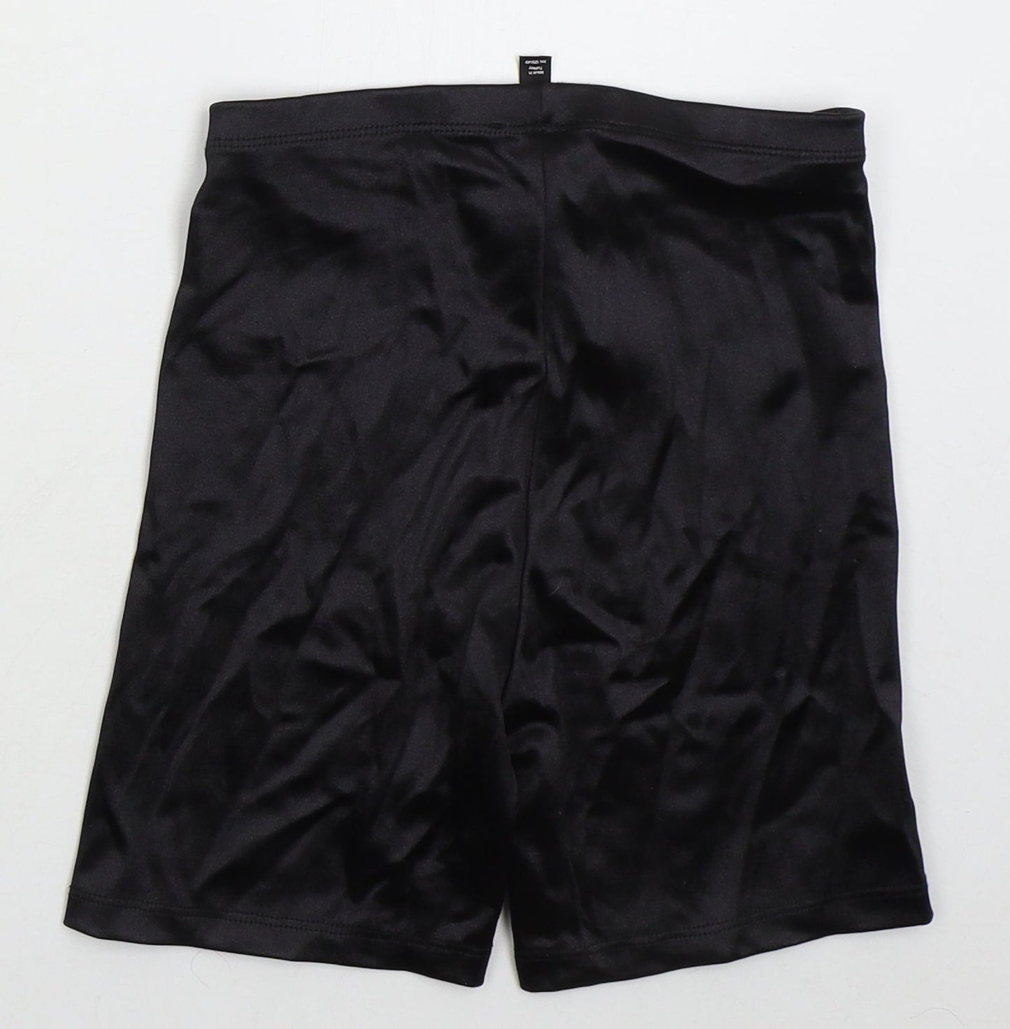 Topshop Womens Black  Nylon Biker Shorts Size 8 L5 in Regular