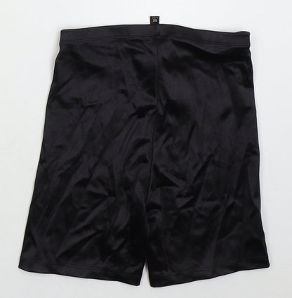Topshop Womens Black  Nylon Biker Shorts Size 8 L5 in Regular