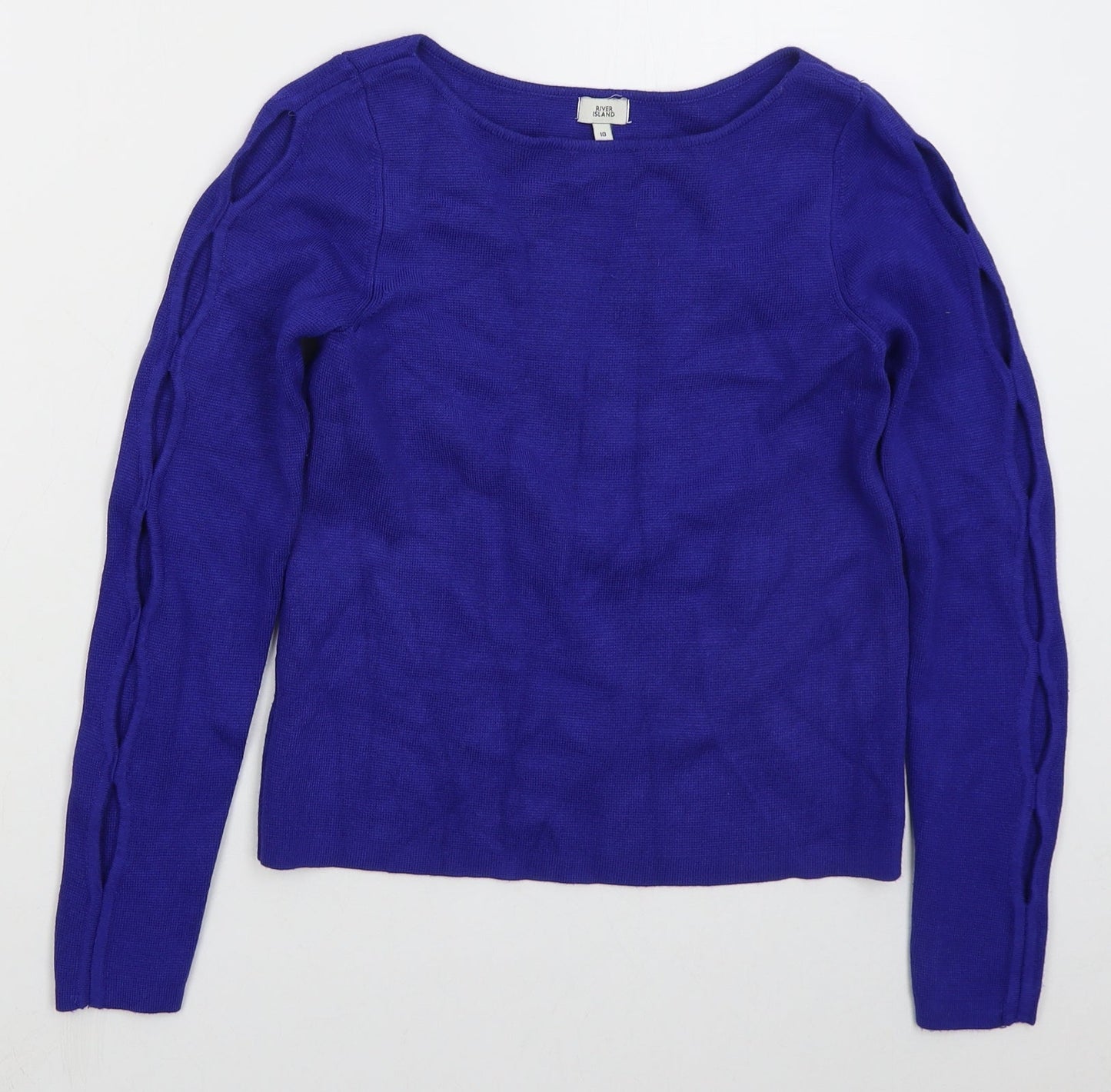 Womens UK Size 10 River Island Blue Pullover Jumper
