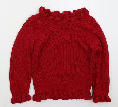 Womens UK Size S Misspap Red Pullover Jumper