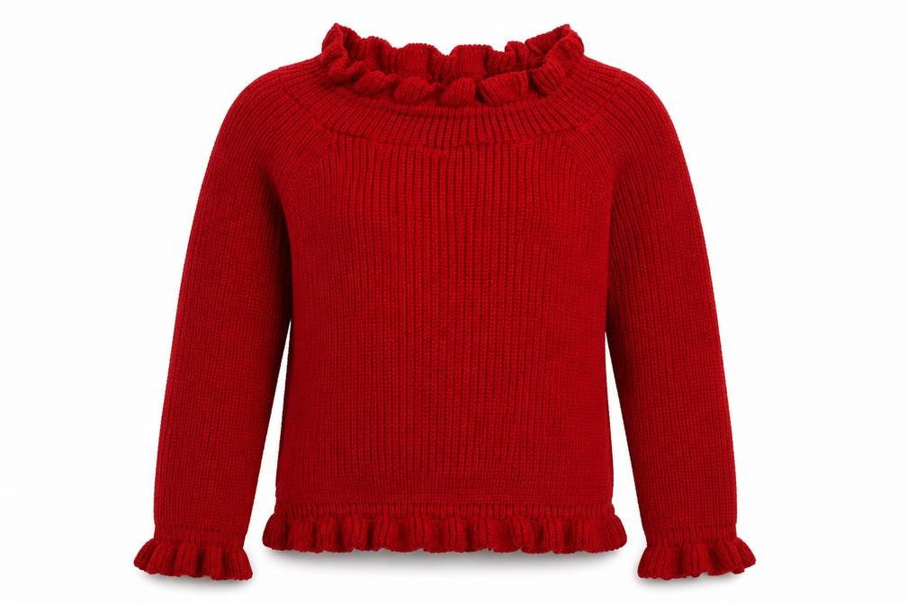 Womens UK Size S Misspap Red Pullover Jumper