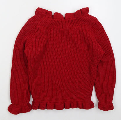 Womens UK Size S Misspap Red Pullover Jumper