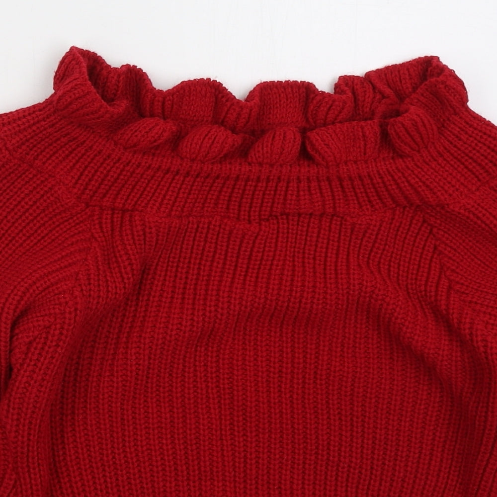 Womens UK Size S Misspap Red Pullover Jumper