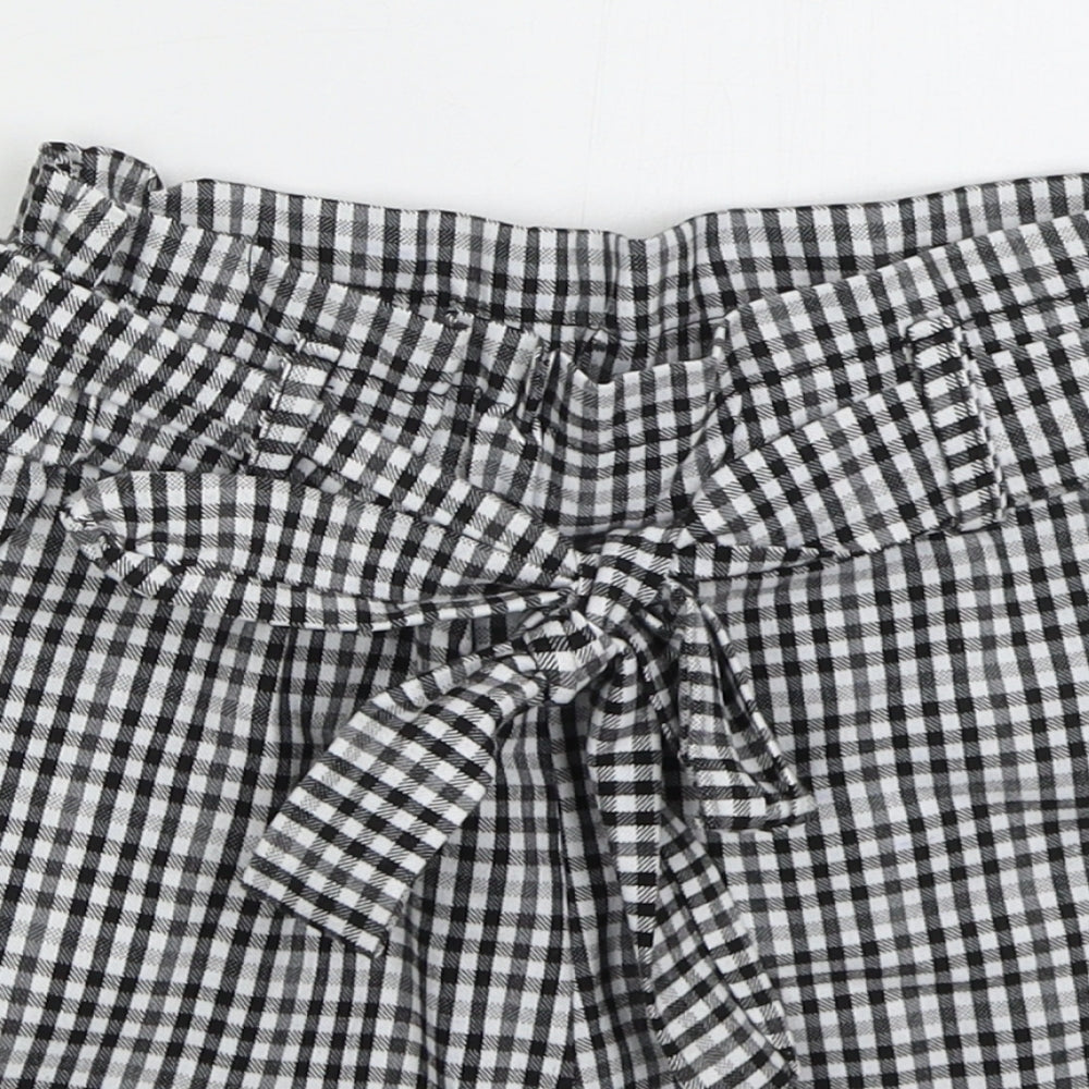 Qioz Womens Grey Check Cotton Mom Shorts Size 6 L3 in Regular