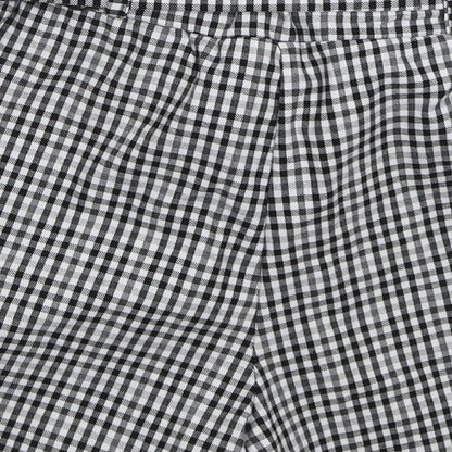 Qioz Womens Grey Check Cotton Mom Shorts Size 6 L3 in Regular