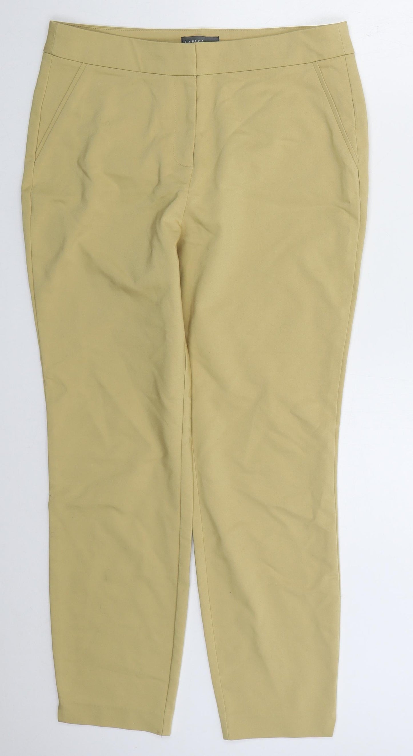 Womens UK Size 12 Papaya Regular Fit  Beige Trousers