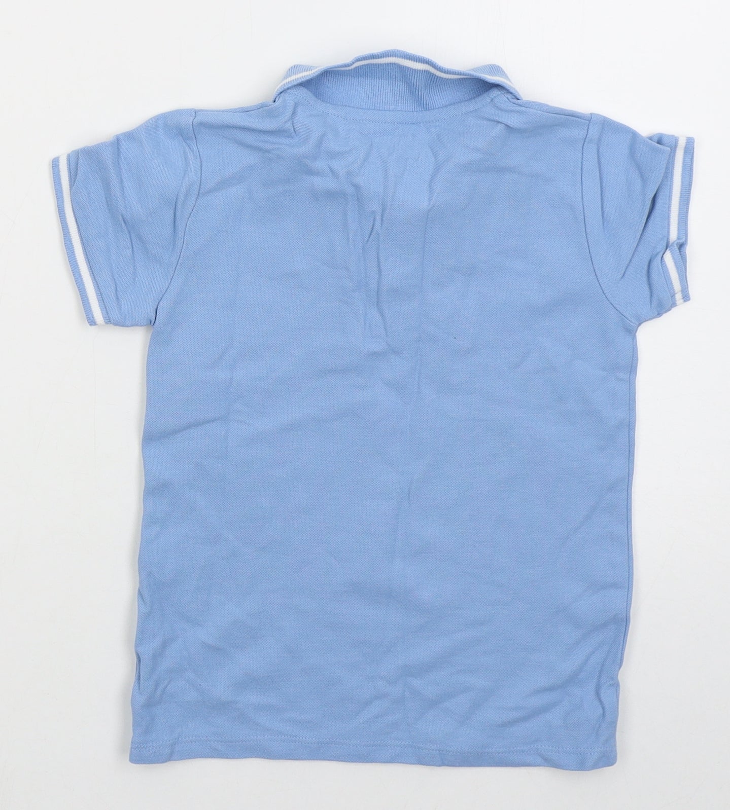 Jeff & co Boys Blue  Cotton Basic Polo Size 5-6 Years Collared Pullover