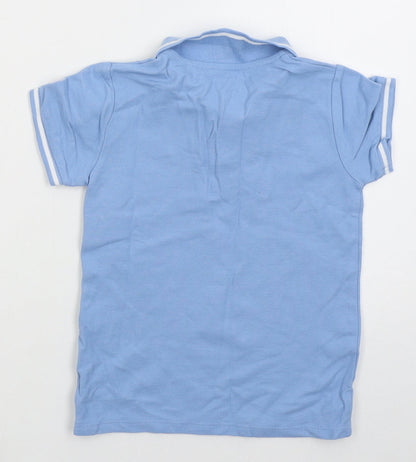 Jeff & co Boys Blue  Cotton Basic Polo Size 5-6 Years Collared Pullover