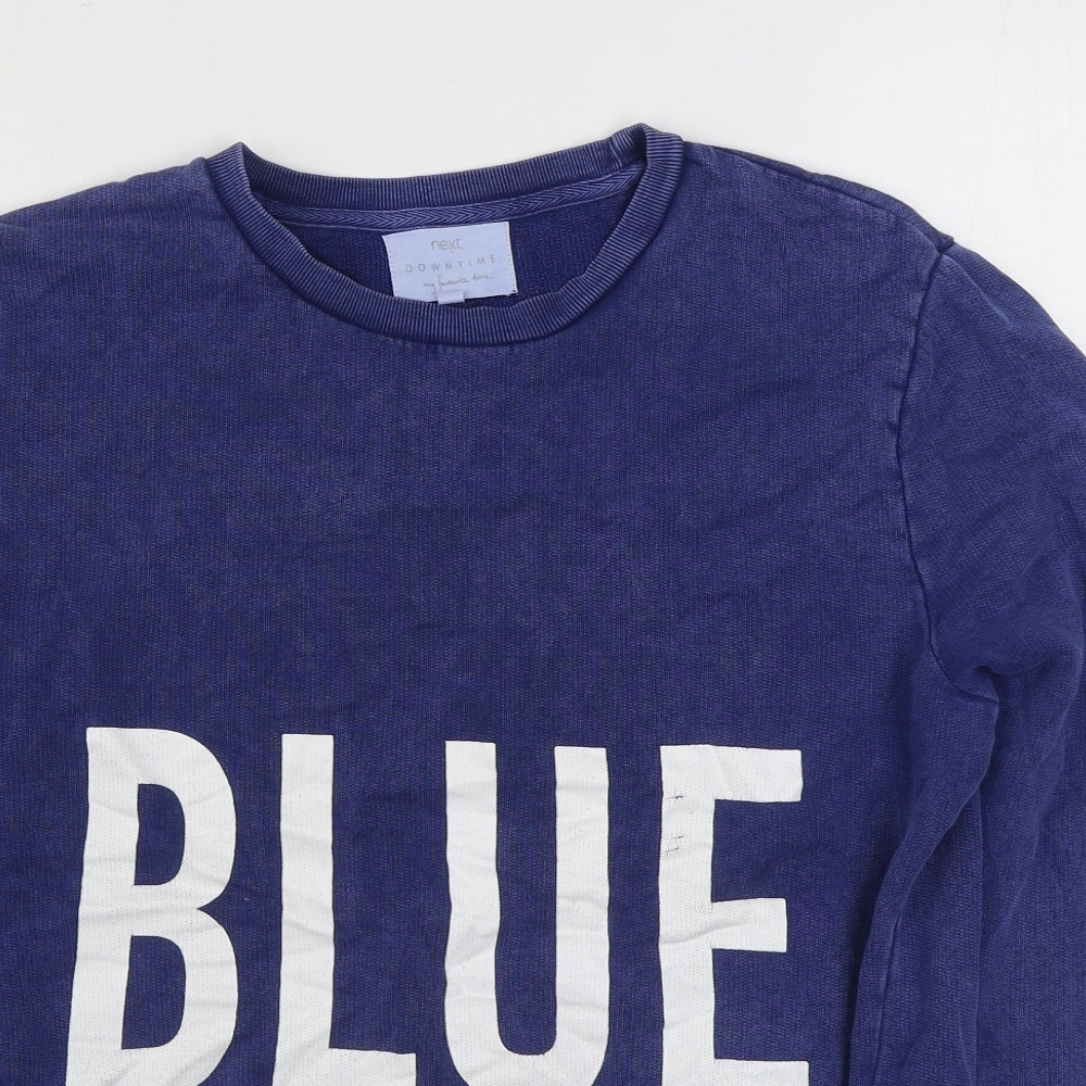 NEXT Mens Blue Round Neck  Cotton Pullover Jumper Size M