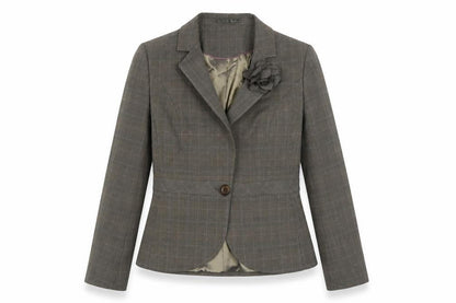 Next Womens Brown Plaid  Jacket Blazer Size 10  Button