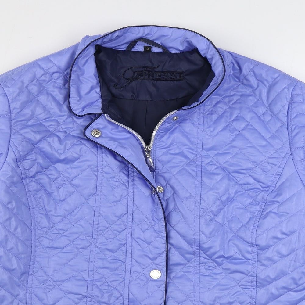Womens UK Size 12 Finesse Purple Quilted Coat