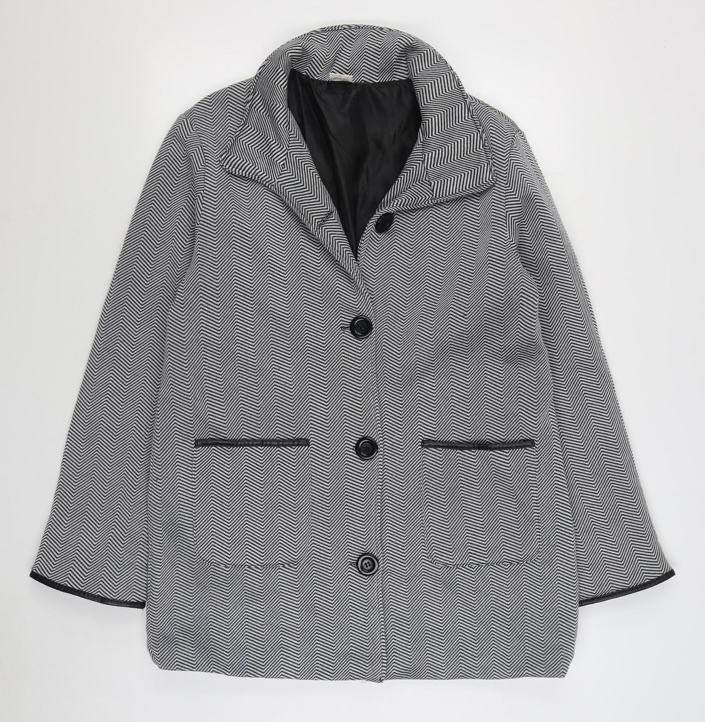 Womens UK Size 14 Anne De Lancay Black Overcoat