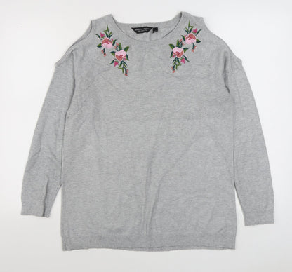 Womens UK Size 16 Dorothy Perkins Grey Pullover Jumper