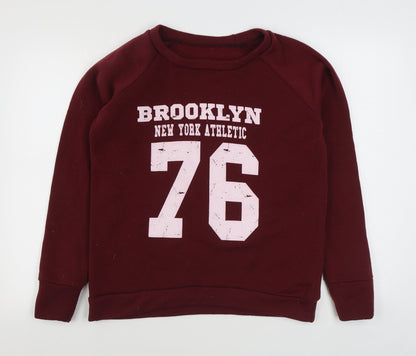 Preworn Womens Red  Polyester Pullover Sweatshirt Size S  Pullover