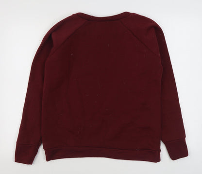 Preworn Womens Red  Polyester Pullover Sweatshirt Size S  Pullover