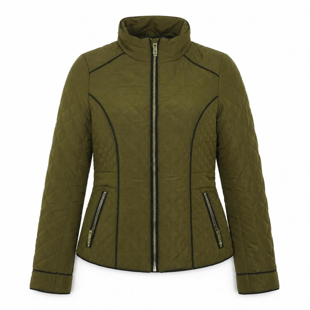 Womens UK Size 6 River Island Green Quilted Coat