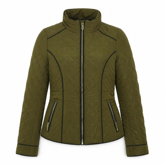 Womens UK Size 6 River Island Green Quilted Coat