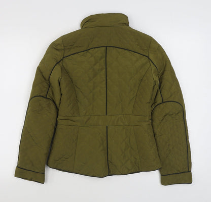 Womens UK Size 6 River Island Green Quilted Coat
