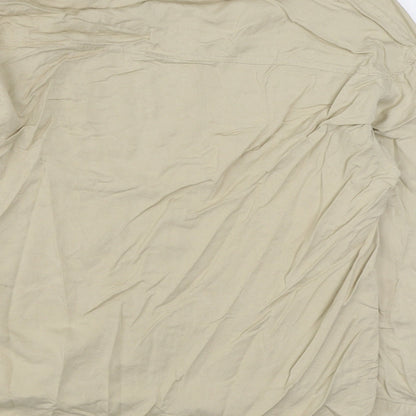 SheIn Womens Beige  Polyester Basic Button-Up Size M Collared