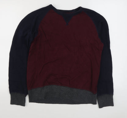 UNI OLO Mens Red  Cotton Pullover Sweatshirt Size S
