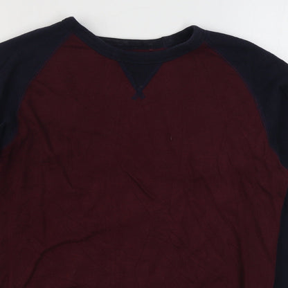 UNI OLO Mens Red  Cotton Pullover Sweatshirt Size S