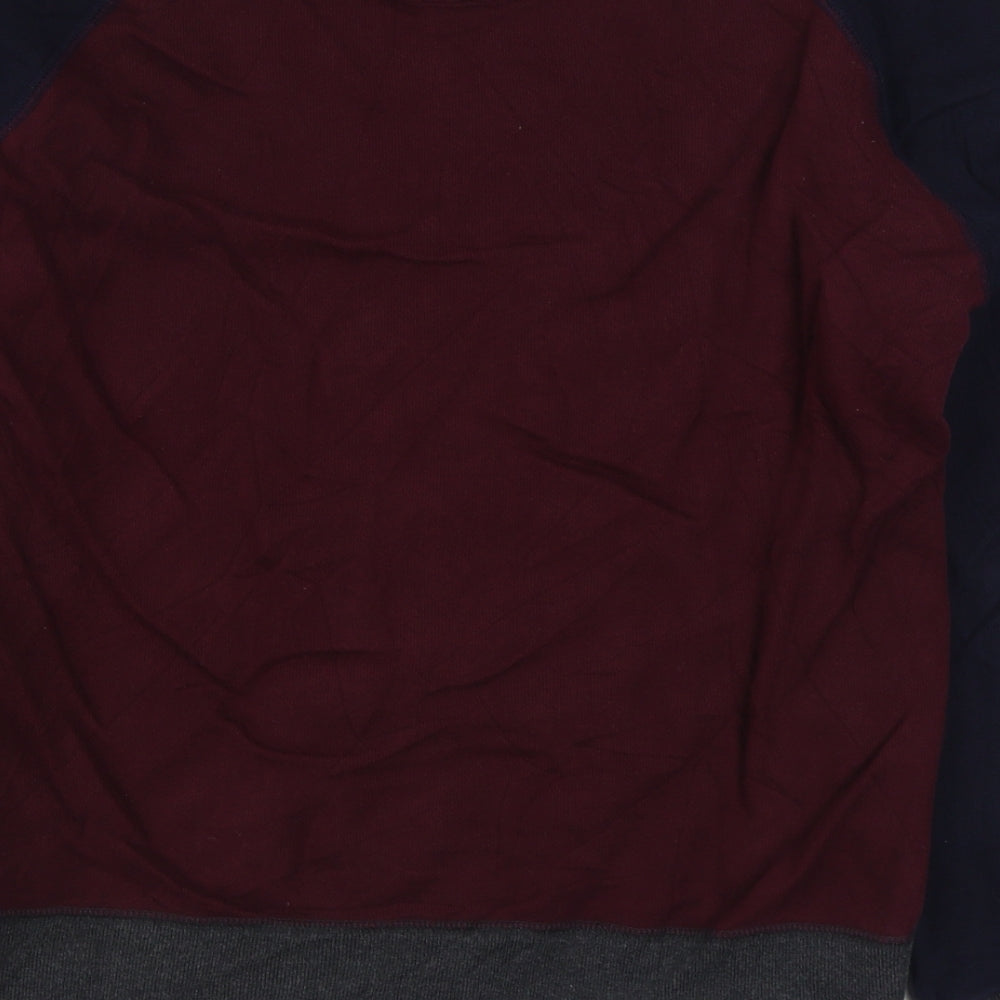 UNI OLO Mens Red  Cotton Pullover Sweatshirt Size S