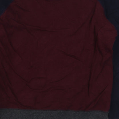 UNI OLO Mens Red  Cotton Pullover Sweatshirt Size S