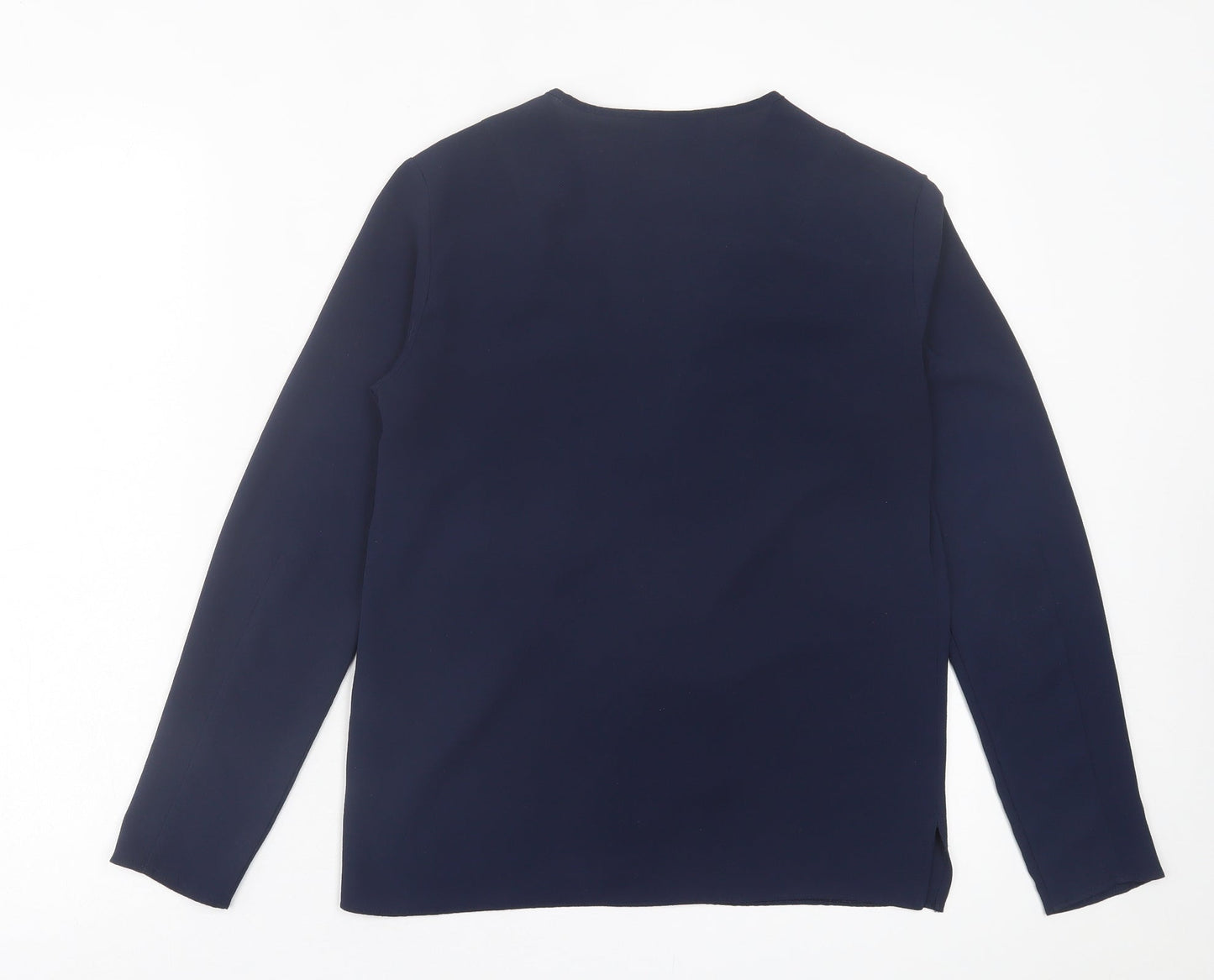 George Womens Blue  Polyester Basic Blouse Size 8 V-Neck