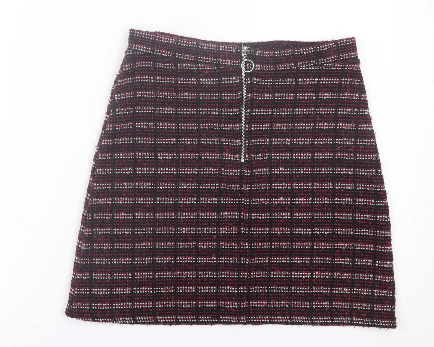 primarkq Womens Purple Geometric Cotton A-Line Skirt Size 8   Zip
