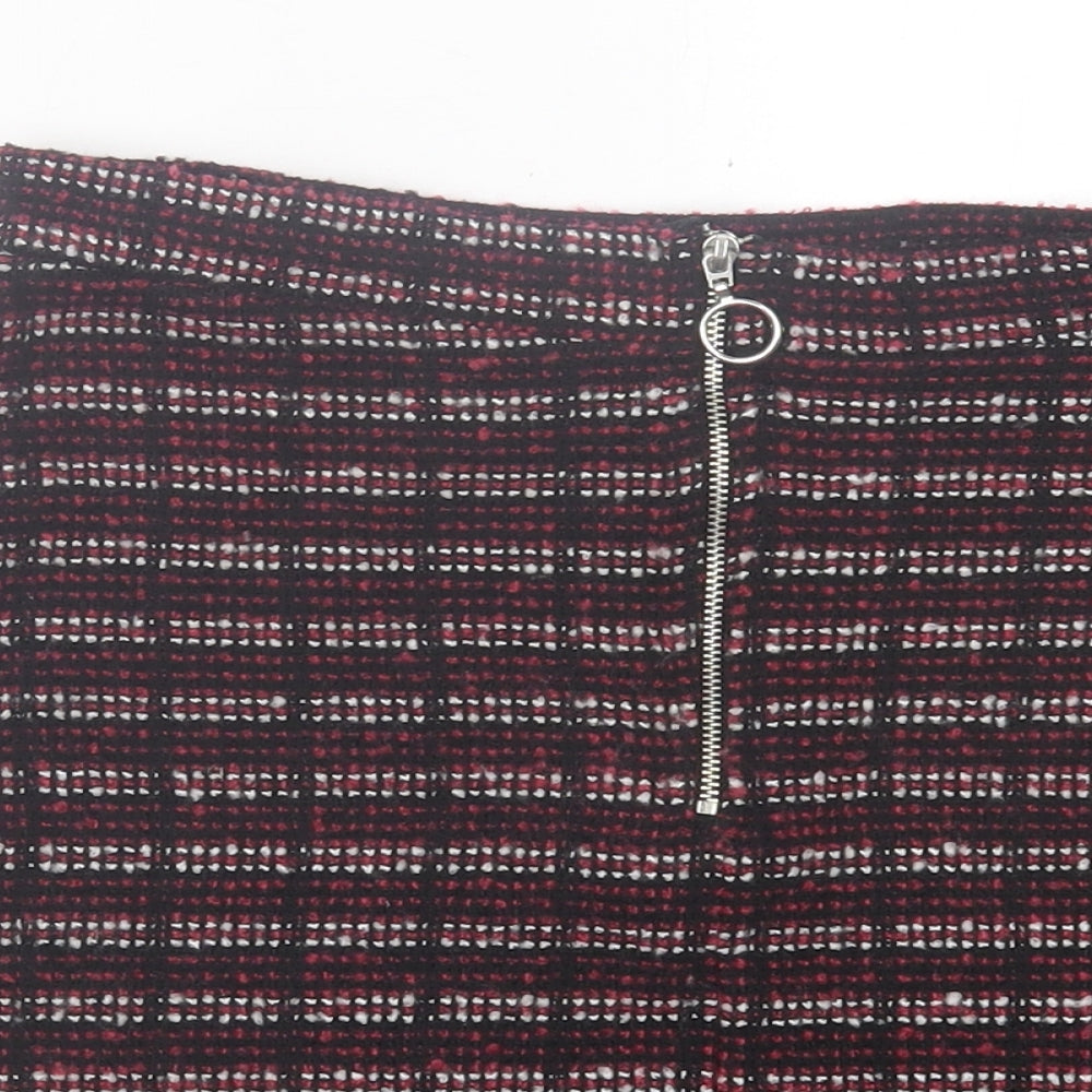 primarkq Womens Purple Geometric Cotton A-Line Skirt Size 8   Zip