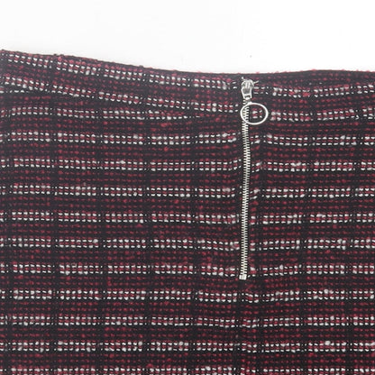 primarkq Womens Purple Geometric Cotton A-Line Skirt Size 8   Zip