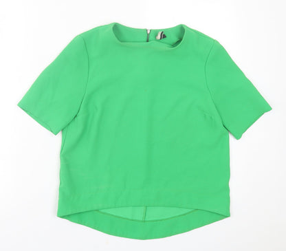 Womens UK Size 8 Topshop Green Basic T-Shirt