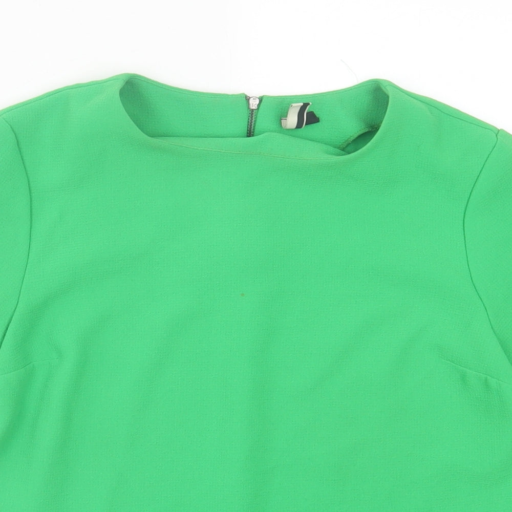 Womens UK Size 8 Topshop Green Basic T-Shirt