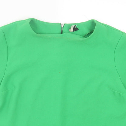 Womens UK Size 8 Topshop Green Basic T-Shirt