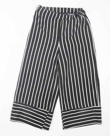 Womens UK Size 6 PRETTYLITTLETHING Regular Fit Cropped Black Trousers