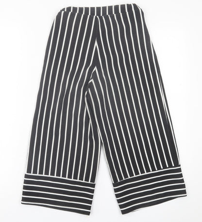 Womens UK Size 6 PRETTYLITTLETHING Regular Fit Cropped Black Trousers