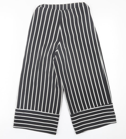 Womens UK Size 6 PRETTYLITTLETHING Regular Fit Cropped Black Trousers