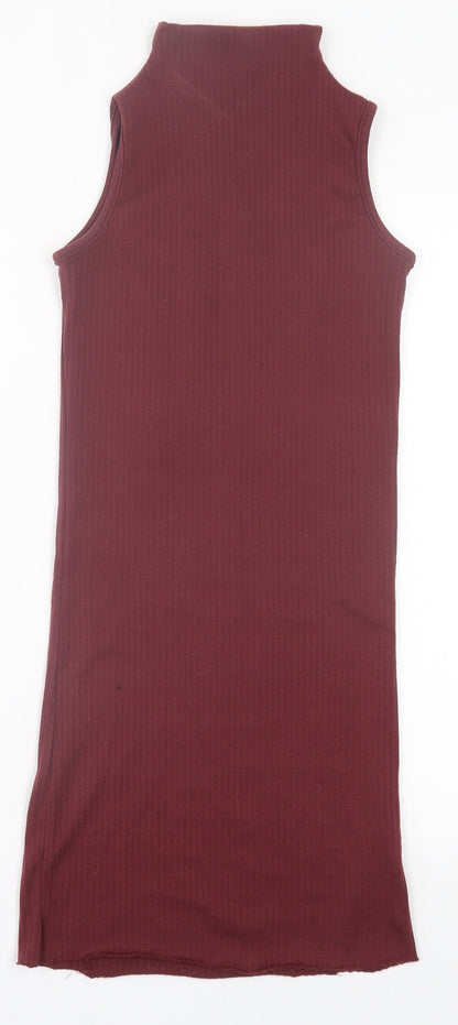 Missguided Womens Purple  Polyester Bodycon  Size 4  High Neck Pullover