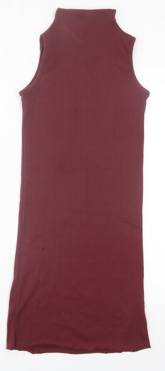 Missguided Womens Purple  Polyester Bodycon  Size 4  High Neck Pullover