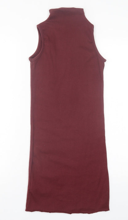 Missguided Womens Purple  Polyester Bodycon  Size 4  High Neck Pullover