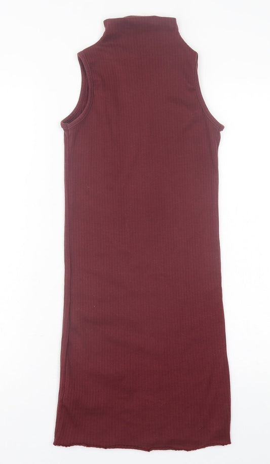 Missguided Womens Purple  Polyester Bodycon  Size 4  High Neck Pullover