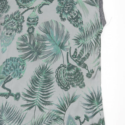 NEXT Womens Green Geometric Polyester A-Line  Size 10  Crew Neck Pullover