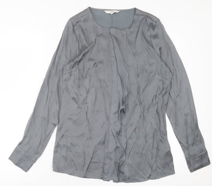 Womens UK Size 10 NEXT Grey Basic Button-Up