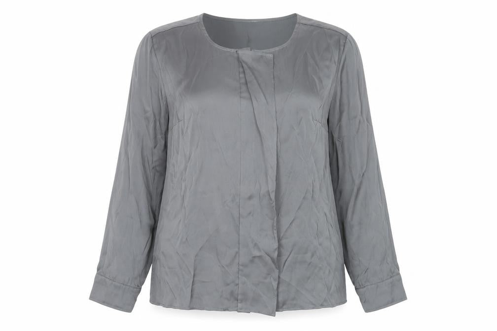 Womens UK Size 10 NEXT Grey Basic Button-Up
