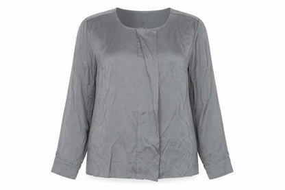 Womens UK Size 10 NEXT Grey Basic Button-Up