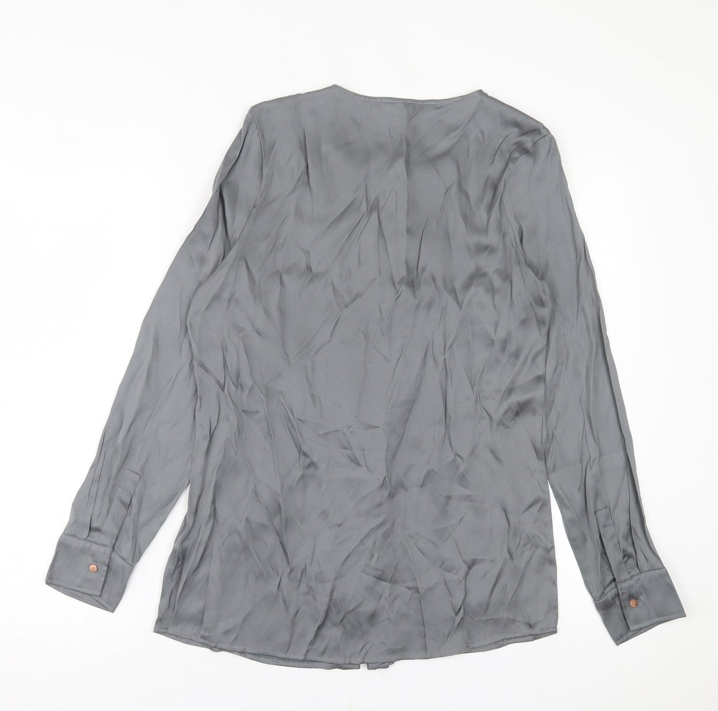 Womens UK Size 10 NEXT Grey Basic Button-Up