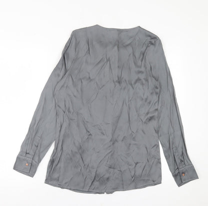 Womens UK Size 10 NEXT Grey Basic Button-Up