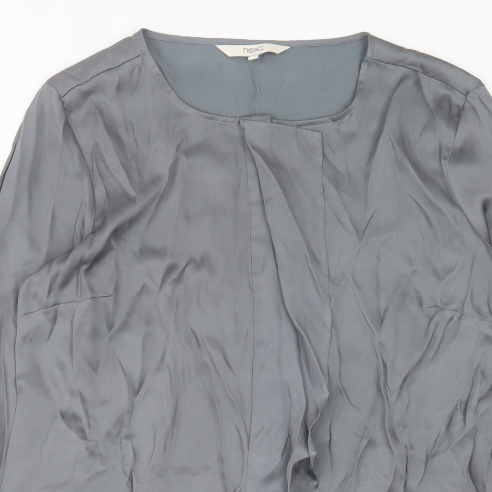 Womens UK Size 10 NEXT Grey Basic Button-Up