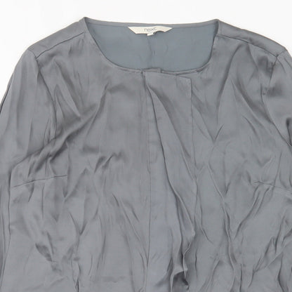 Womens UK Size 10 NEXT Grey Basic Button-Up